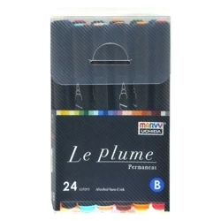 MARVY UCHIDA LE PLUME BRUSH PEN MARKERY ALKOHOLOWE SET NEUTRAL 24 KOLORY