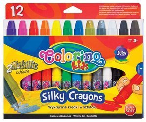 COLORINO Kredki żelowe wykręcane Silky Crayons 12 kolorów