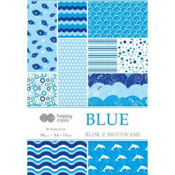 HAPPY COLOR BLOK Z MOTYWAMI - BLUE A4