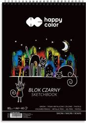 HAPPY COLOR BLOK CZARNY NA SPIRALI A4, 40 ARK. 80G