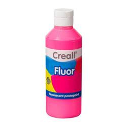 CREALL FLUOR COLOR - farba plakatowa fluorescencyjna 250 ml - róż