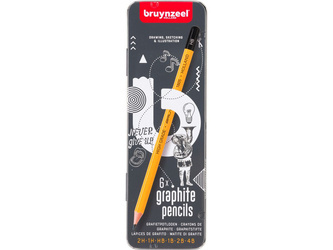 BRUYNZEEL OŁÓWKI GRAPHITE PENCILS SET 6 SZT 2H-4B