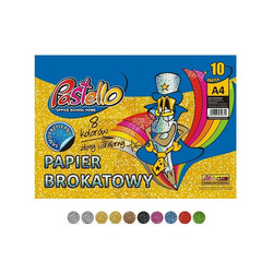 PASTELLO PAPIER BROKATOWY SAMOPRZYLEPNY A4 MIX 10 KARTEK