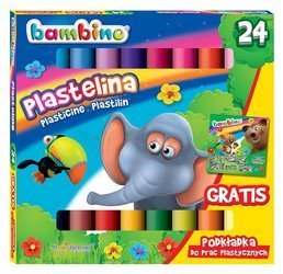 BAMBINO Plastelina 24 kolory + podkładka gratis