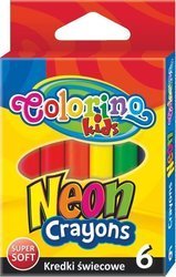 COLORINO - Kredki świecowe 6 kolorów - neonowe