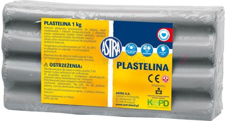 ASTRA plastelina 1 kg - szara