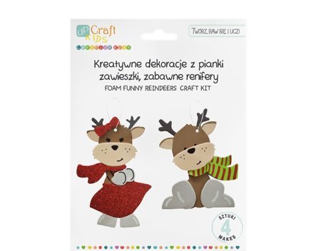 DP CRAFT ZAWIESZKI Z PIANKI - RENIFERY 4 SZT