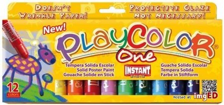 INSTANT EDUCA - Farby w sztyfcie PlayColor Kids 12 kolorów