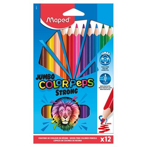 MAPED COLORPEPS STRONG JUMBO KREDKI OŁÓWKOWE 12 KOL.