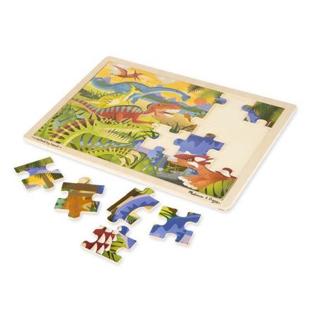 MELISSA & DOUG DREWNIANE PUZZLE DINOZAURY 24 ELEM.