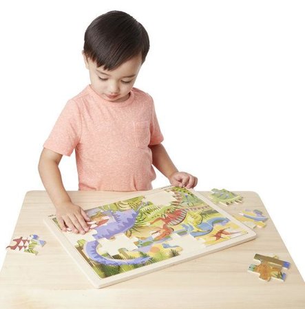 MELISSA & DOUG DREWNIANE PUZZLE DINOZAURY 24 ELEM.