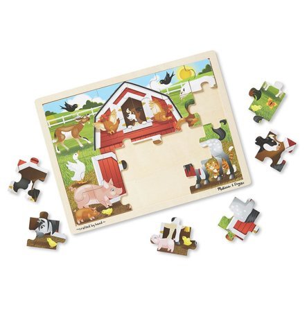 MELISSA & DOUG DREWNIANE PUZZLE FARMA 24 EL.