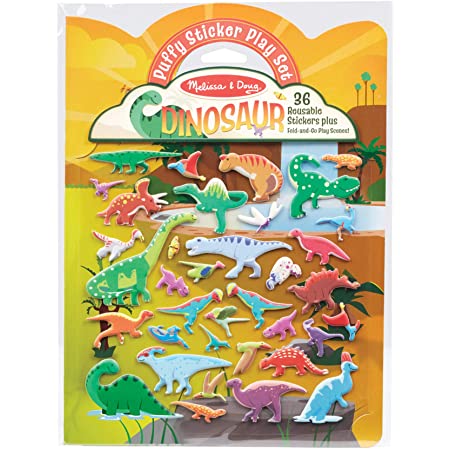 MELISSA&DOUG WYPUKŁE NAKLEJKI WIELORAZOWE DINOZAURY