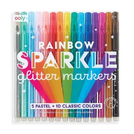 OOLY RAINBOW SPARKLE GLITTER MARKERS 15 KOLORÓW