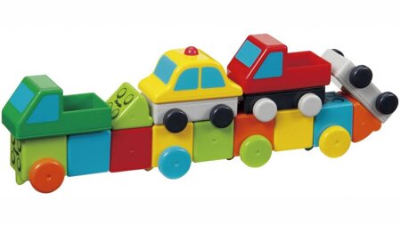 PEOPLE BLOCKS KLOCKI MAGNET. SET WORKING CARS 18 